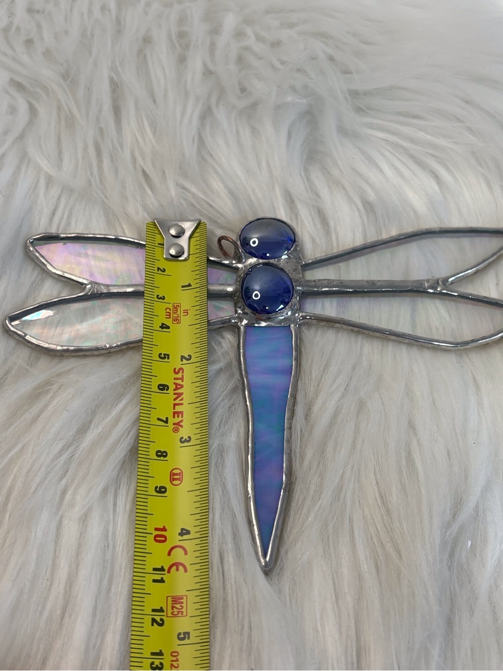 (122)Blue Iridescent Glass Dragonfly Wall Accent - Picture 8 of 10